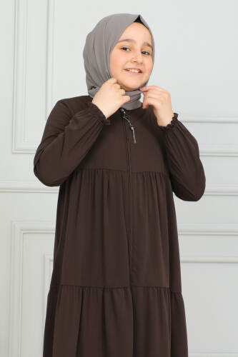 3 KATLI ÇOCUK FERACE Kahverengi - 4002 - Kadeem Giyim (1)