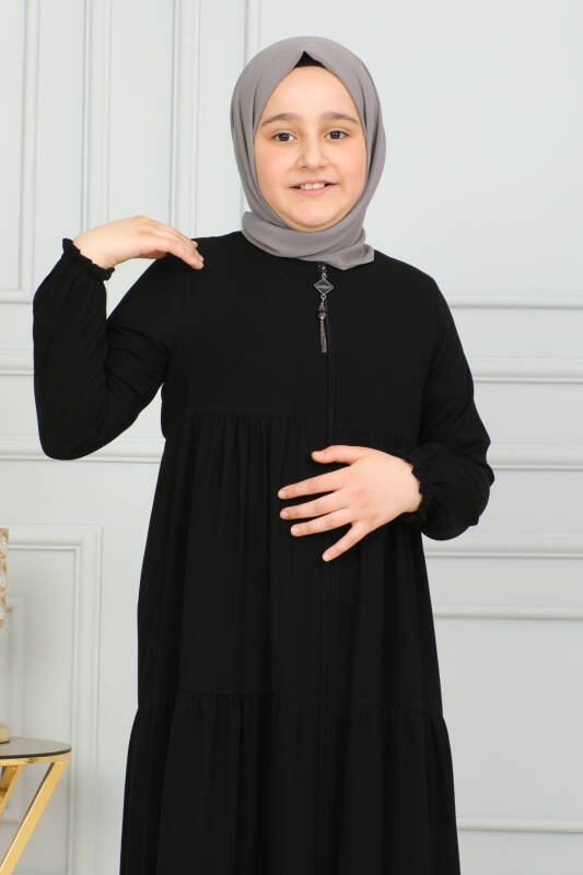 3 KATLI ÇOCUK FERACE Siyah - 4002 - 6