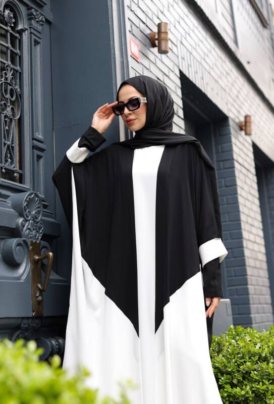 Almila Medine İpeği Elbise & Kimono Beyaz- 1003 - 5