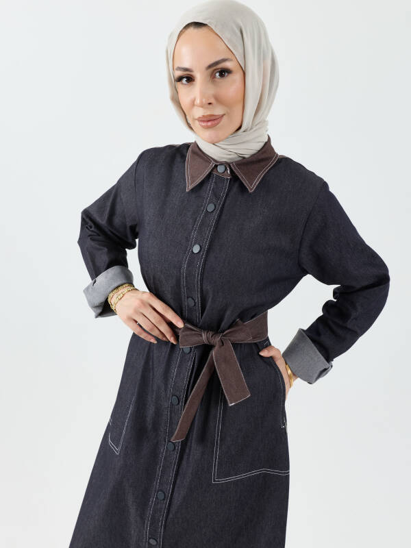 ASEL KOT KAP Lacivert - Kahverengi - 9055 - 3