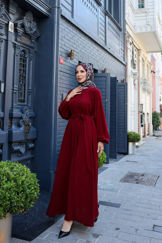 BAHAR ELBİSE & Bordo - 2408 - 7