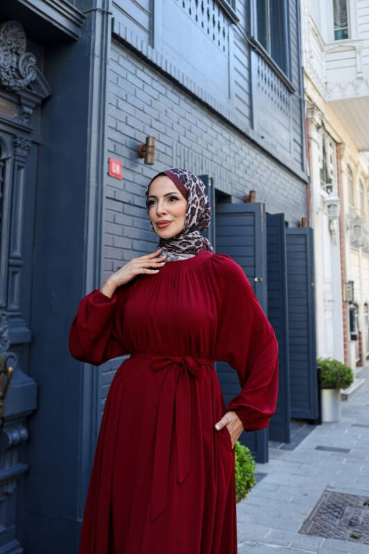 BAHAR ELBİSE & Bordo - 2408 - 9