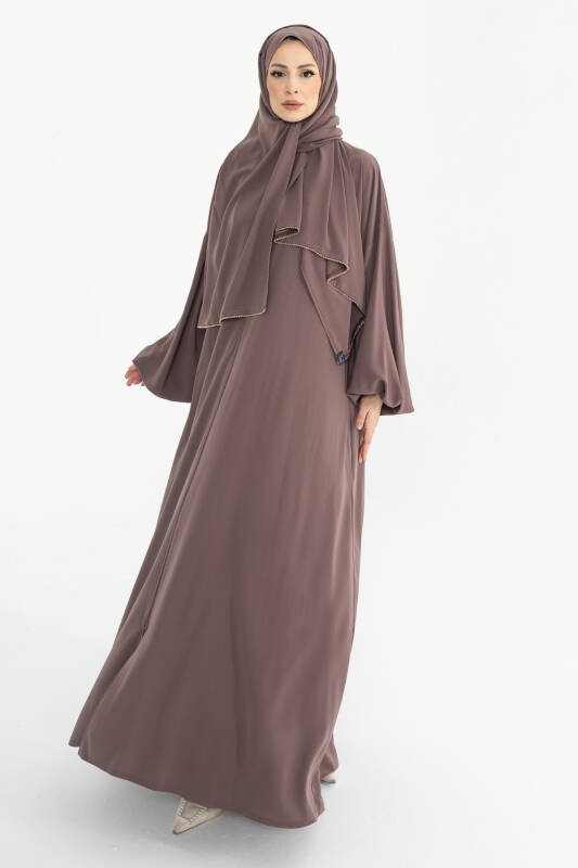 Bergüzar abaya - vizon - 6