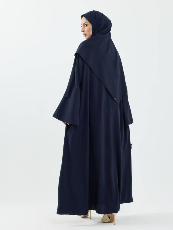 Beyza Şal Hediyeli Dubai Abaya Takım Lacivert - 1021 - 4