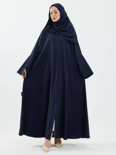 Beyza Şal Hediyeli Dubai Abaya Takım Lacivert - 1021 - 6