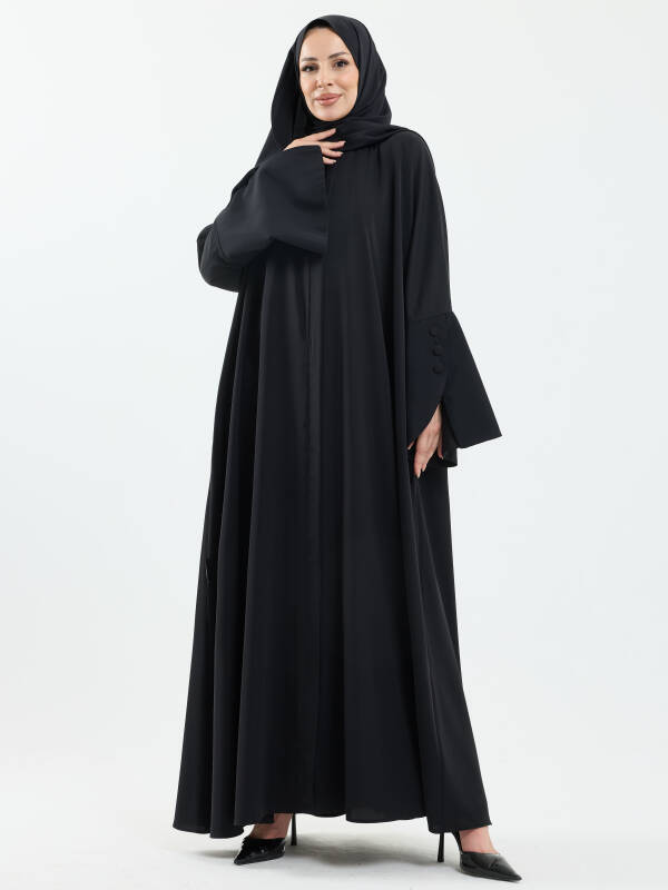 Beyza Şal Hediyeli Dubai Abaya Takım Siyah - 1021 - 1