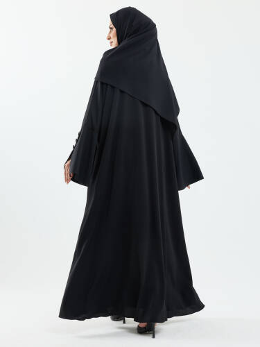 Beyza Şal Hediyeli Dubai Abaya Takım Siyah - 1021 - 3
