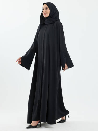 Beyza Şal Hediyeli Dubai Abaya Takım Siyah - 1021 - 5
