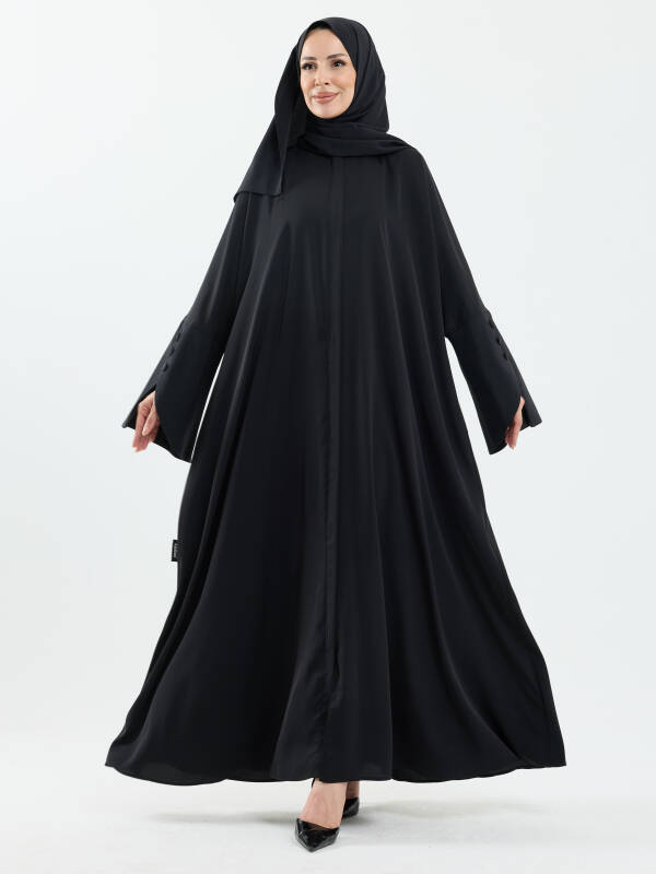 Beyza Şal Hediyeli Dubai Abaya Takım Siyah - 1021 - 6