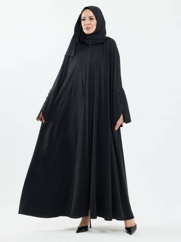 Beyza Şal Hediyeli Dubai Abaya Takım Siyah - 1021 - 7