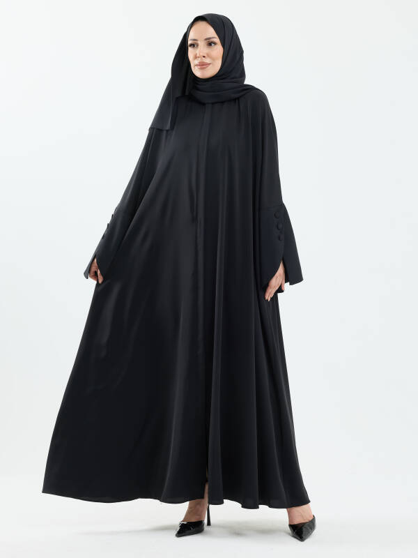 Beyza Şal Hediyeli Dubai Abaya Takım Siyah - 1021 - 7