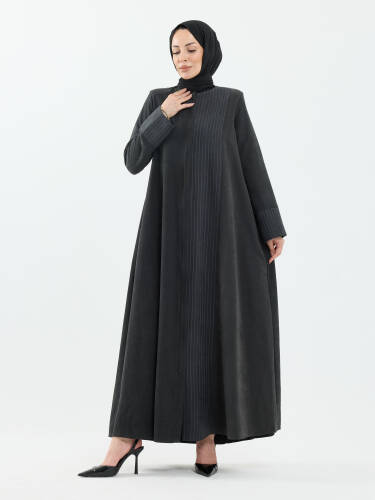DİLARA CUPRA ABAYA Siyah - 1025 - Kadeem Giyim
