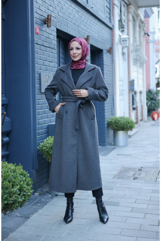Elzem Moskov Kaşe Kaban Füme -7006 - 1