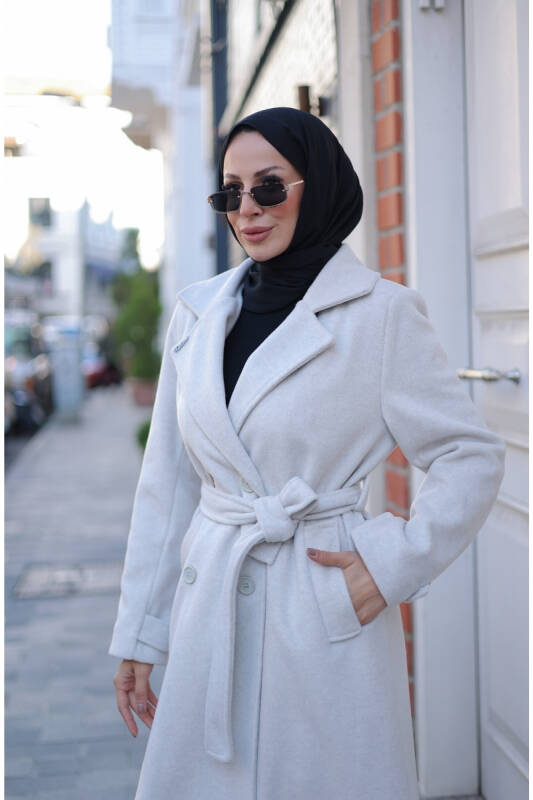 Elzem Moskov Kaşe Kaban Kırık Beyaz -7006 - 3