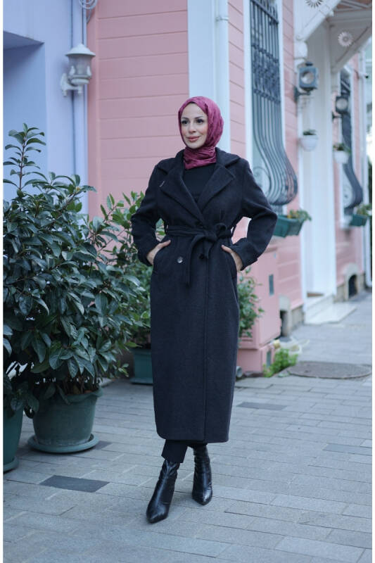 Elzem Moskov Kaşe Kaban Siyah -7006 - 1