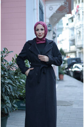 Elzem Moskov Kaşe Kaban Siyah -7006 - 3