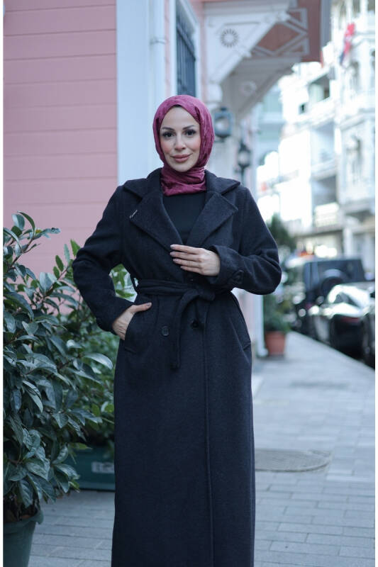 Elzem Moskov Kaşe Kaban Siyah -7006 - 3