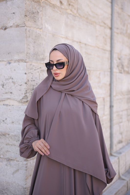 FÜRUZAN ABAYA-Vizon - 9014 - 1