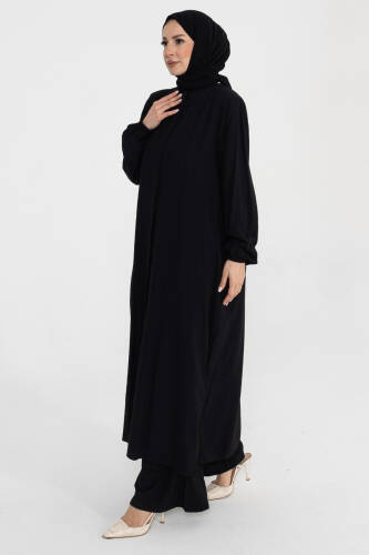 Mercan Tunik Pantolon Takım Viskon Yıldız Kumaş Siyah- 422607 - 6