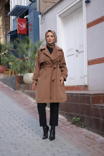 Mevira Moscov Kaşe Kaban Cappichino - 7004 - Kadeem Giyim