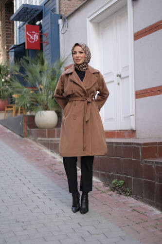 Mevira Moscov Kaşe Kaban Cappichino - 7004 - Kadeem Giyim (1)
