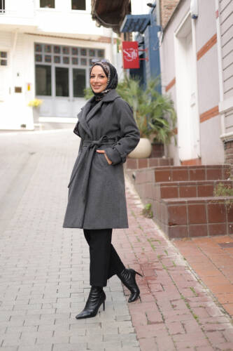Mevira Moscov Kaşe Kaban Füme - 7004 - Kadeem Giyim (1)
