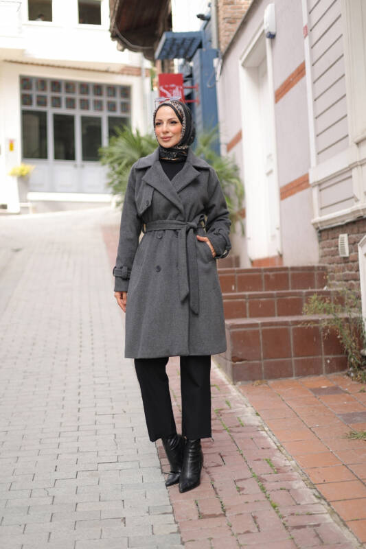 Mevira Moscov Kaşe Kaban Füme - 7004 - 3
