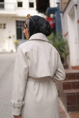 Mevira Moscov Kaşe Kaban Kırık Beyaz - 7004 - 4