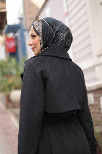 Mevira Moscov Kaşe Kaban Siyah - 7004 - 5