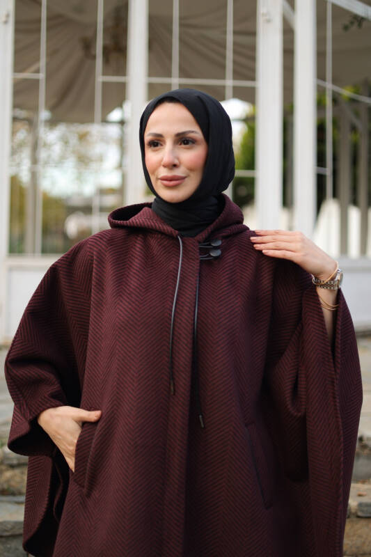 Milena Balıksırtı Kaşe Panço Bordo – 2012 - 5