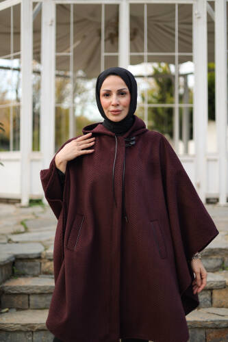Milena Balıksırtı Kaşe Panço Bordo – 2012 - 6