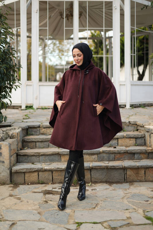 Milena Balıksırtı Kaşe Panço Bordo – 2012 - 7