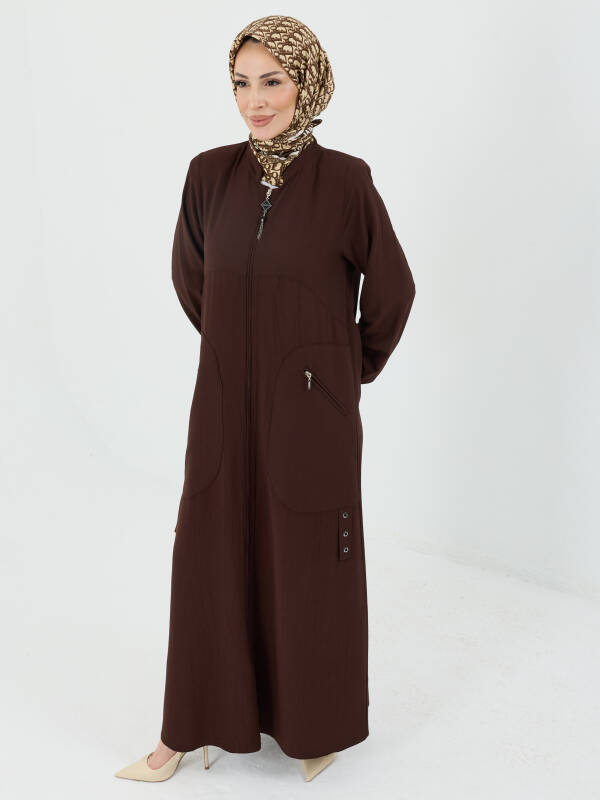 Reyyan Yıldız Ferace Kahverengi - 422651 - 1