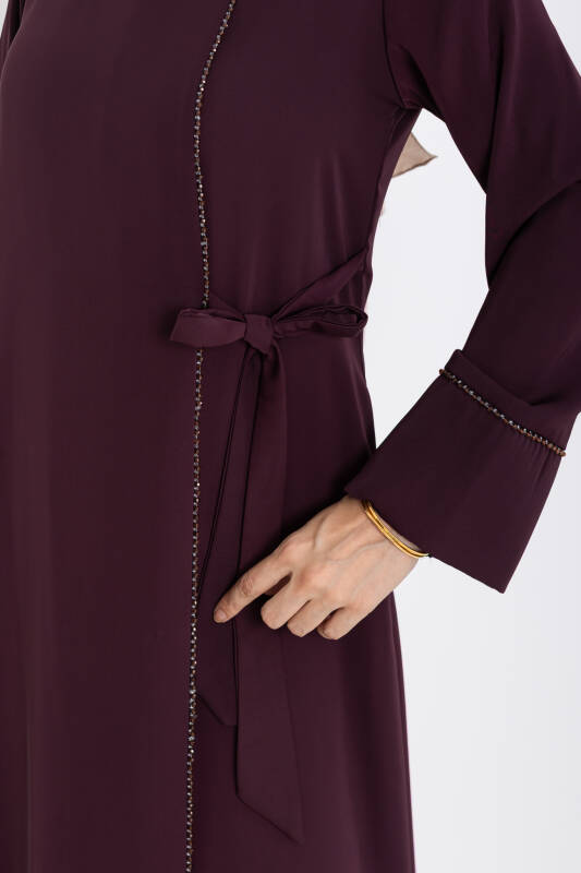 Silve Dubai İpeği Abaya Mürdüm -1012 - 2