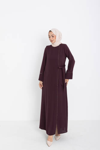 Silve Dubai İpeği Abaya Mürdüm -1012 - 4