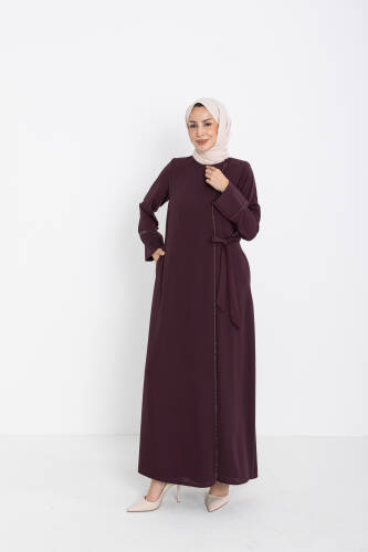 Silve Dubai İpeği Abaya Mürdüm -1012 - 5