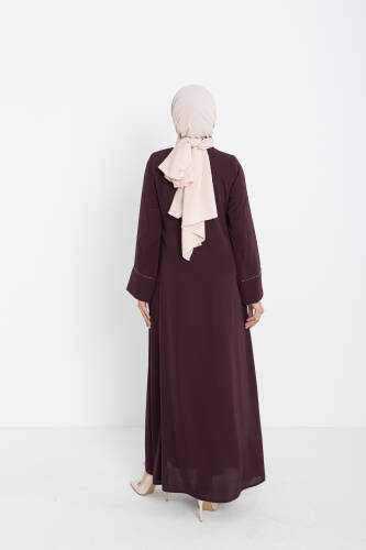 Silve Dubai İpeği Abaya Mürdüm -1012 - 6