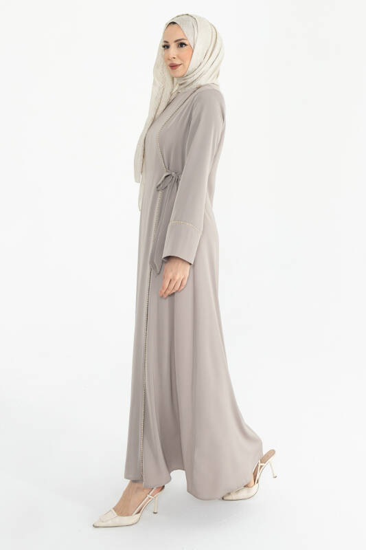 Silve Dubai İpeği Abaya Bej -1012 - 1