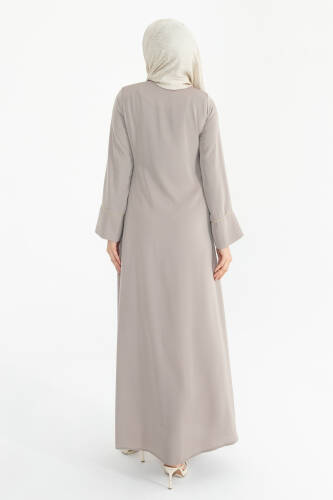 Silve Dubai İpeği Abaya Bej -1012 - 3