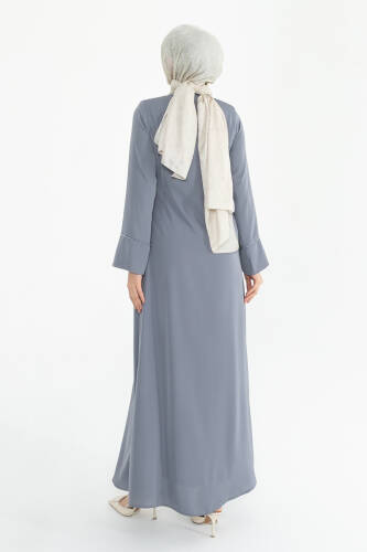 Silve Dubai İpeği Abaya Gri -1012 - 7