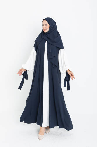 VERA DUBAİ ELBİSE Lacivert - Beyaz - 1020 - 4