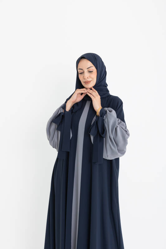 VERA DUBAİ ELBİSE Lacivert - Gri - 1020 - 1