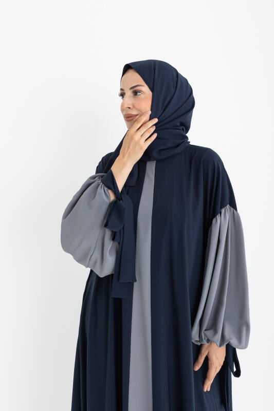 VERA DUBAİ ELBİSE Lacivert - Gri - 1020 - 2