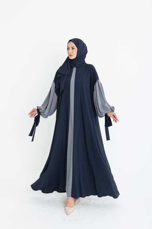 VERA DUBAİ ELBİSE Lacivert - Gri - 1020 - 4
