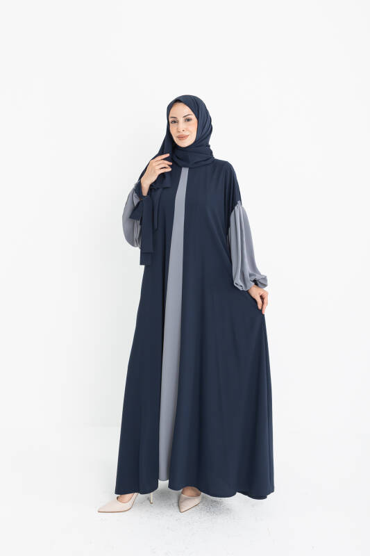 VERA DUBAİ ELBİSE Lacivert - Gri - 1020 - 6
