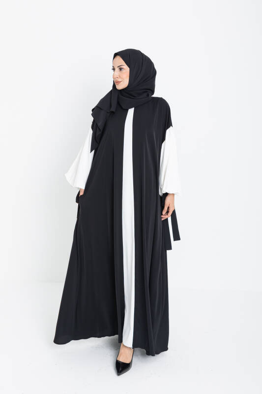 VERA DUBAİ ELBİSE Siyah - Beyaz - 1020 - 1