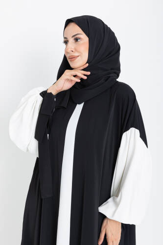 VERA DUBAİ ELBİSE Siyah - Beyaz - 1020 - 3