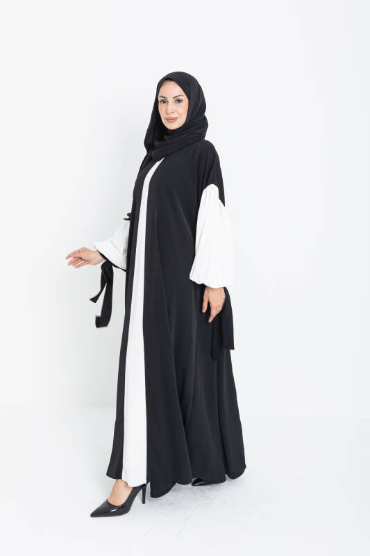 VERA DUBAİ ELBİSE Siyah - Beyaz - 1020 - 4