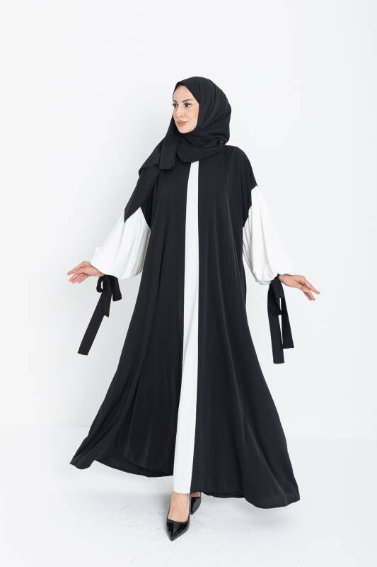 VERA DUBAİ ELBİSE Siyah - Beyaz - 1020 - 5