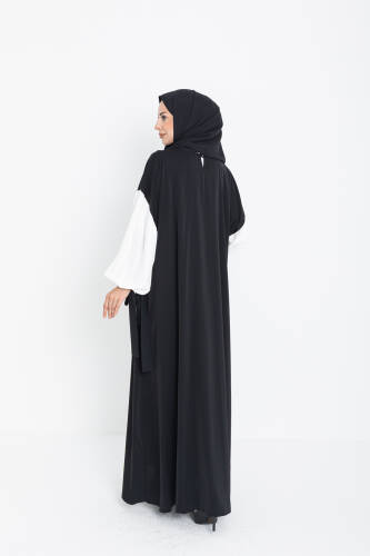 VERA DUBAİ ELBİSE Siyah - Beyaz - 1020 - 6